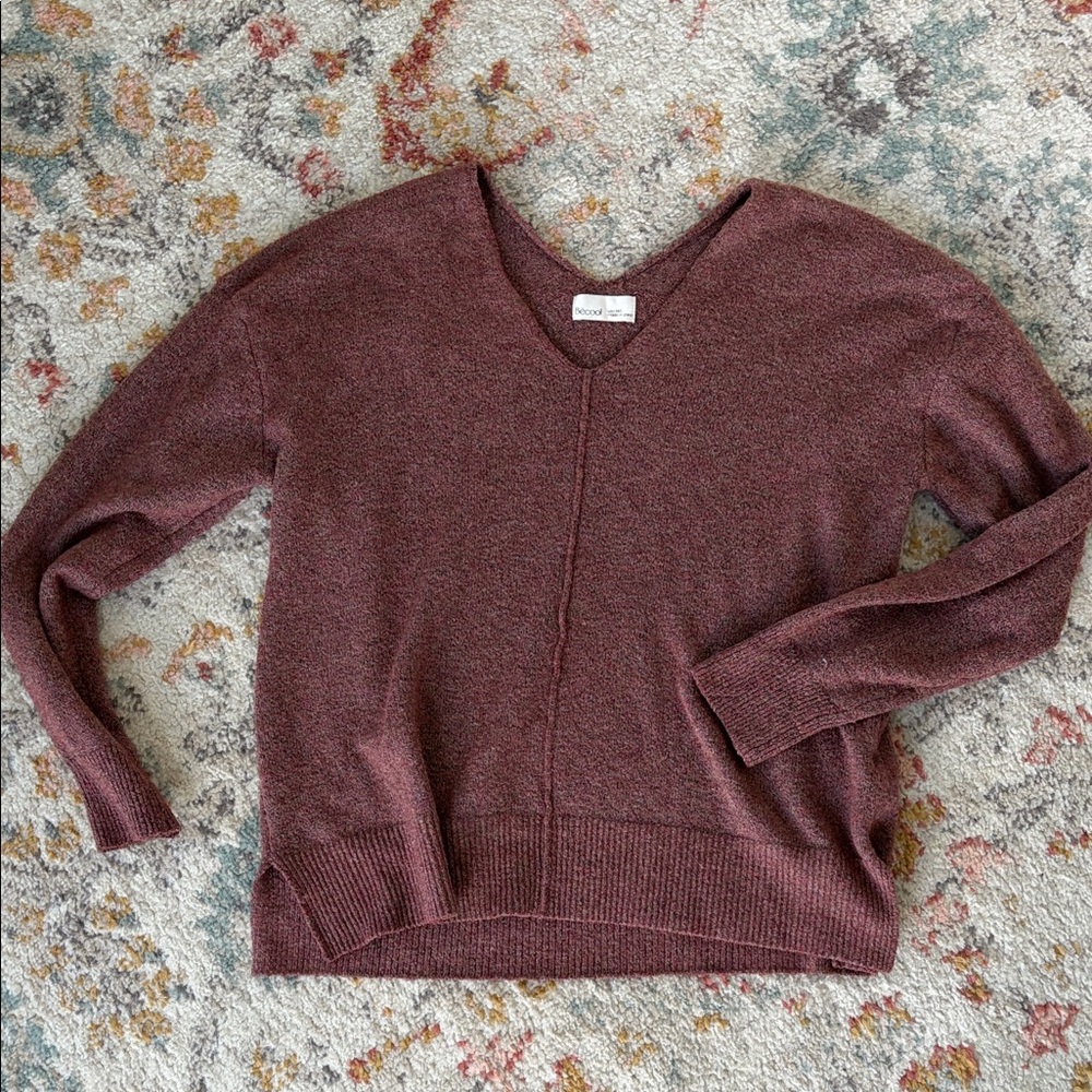 BE COOL Maroon V-Neck Sweater